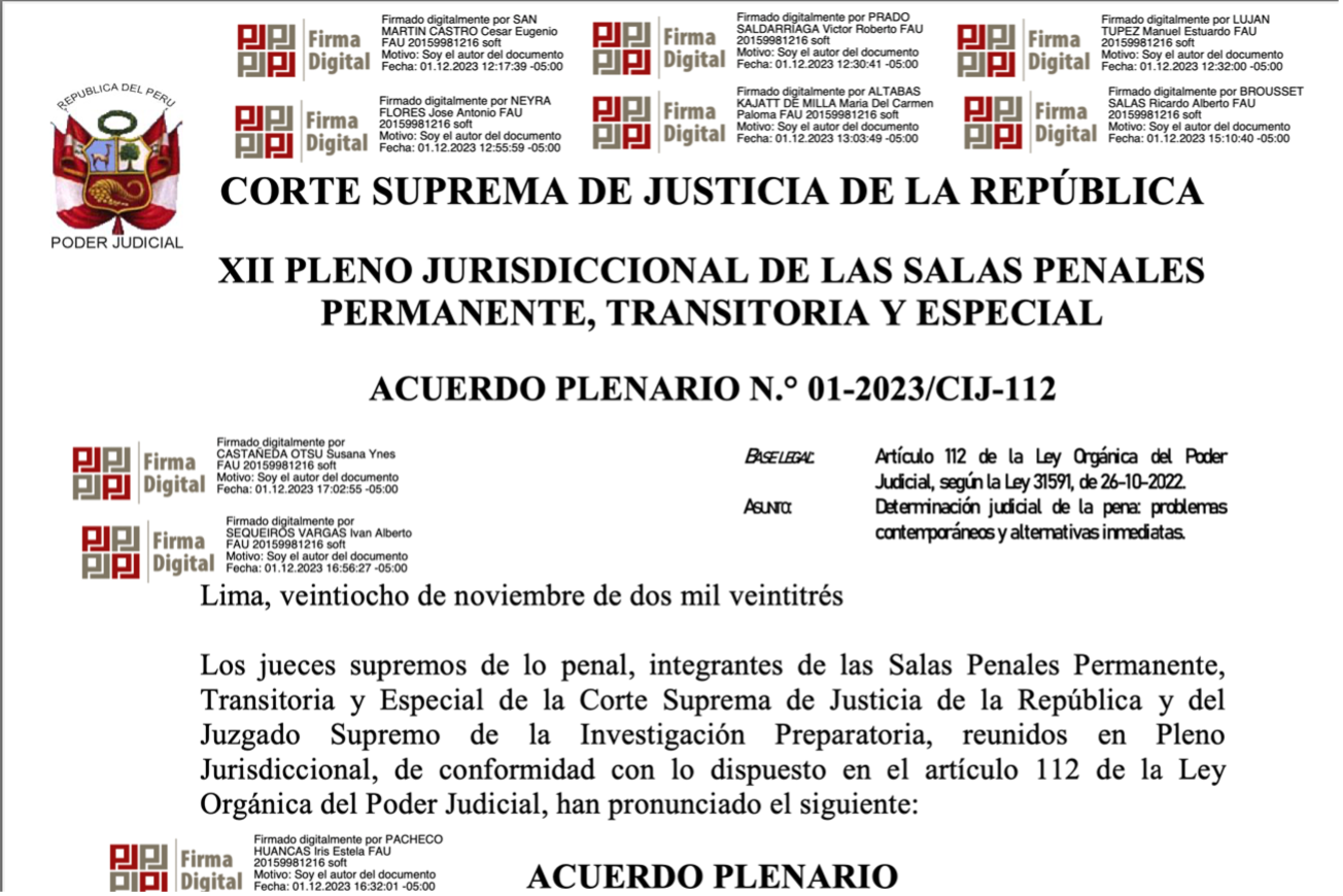 Los Acuerdos Plenarios contradictorios sobre la violencia hacia la mujer de la Corte Suprema